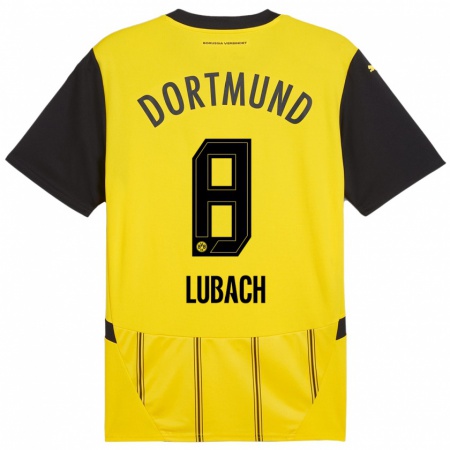 Kandiny Kinder Rafael Lubach #8 Gelb Schwarz Heimtrikot Trikot 2024/25 T-Shirt