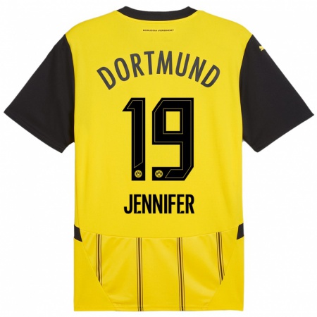 Kandiny Kinder Gutierrez Bermejo Jennifer #19 Gelb Schwarz Heimtrikot Trikot 2024/25 T-Shirt