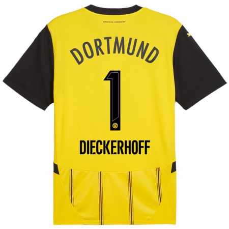 Kandiny Kinder Max Dieckerhoff #1 Gelb Schwarz Heimtrikot Trikot 2024/25 T-Shirt