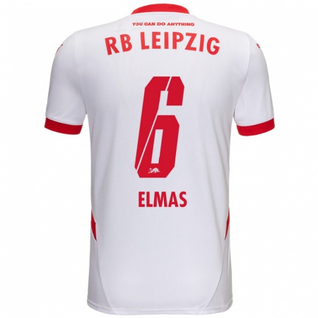 Kandiny Kinder Eljif Elmas #6 Weiß Rot Heimtrikot Trikot 2024/25 T-Shirt