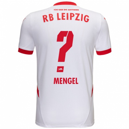 Kandiny Kinder Luca Mengel #0 Weiß Rot Heimtrikot Trikot 2024/25 T-Shirt