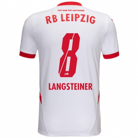 Kandiny Kinder Toni Langsteiner #8 Weiß Rot Heimtrikot Trikot 2024/25 T-Shirt