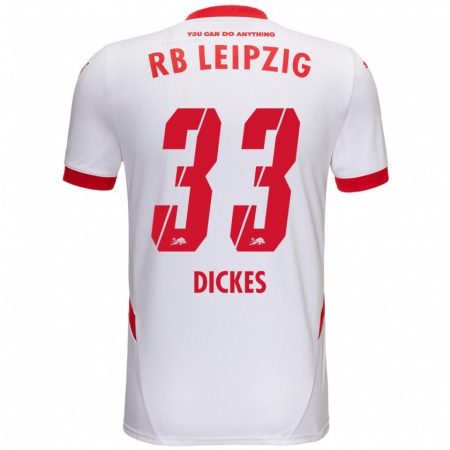 Kandiny Kinder Fernando Dickes #33 Weiß Rot Heimtrikot Trikot 2024/25 T-Shirt