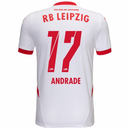 Kandiny Kinder Lydia Andrade #17 Weiß Rot Heimtrikot Trikot 2024/25 T-Shirt