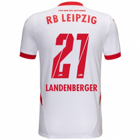 Kandiny Kinder Julia Landenberger #21 Weiß Rot Heimtrikot Trikot 2024/25 T-Shirt