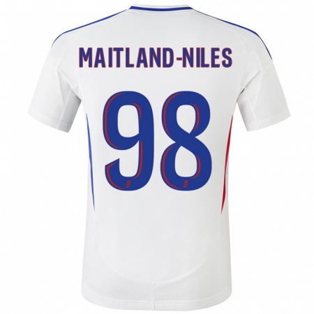 Kandiny Kinder Ainsley Maitland-Niles #98 Weiß Blau Heimtrikot Trikot 2024/25 T-Shirt