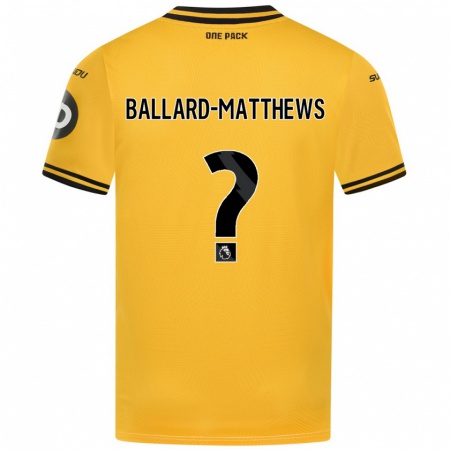 Kandiny Kinder Emilio Ballard-Matthews #0 Gelb Heimtrikot Trikot 2024/25 T-Shirt