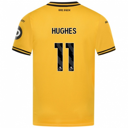 Kandiny Kinder Amber Hughes #11 Gelb Heimtrikot Trikot 2024/25 T-Shirt