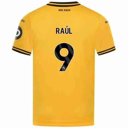 Kandiny Kinder Raul Jimenez #9 Gelb Heimtrikot Trikot 2024/25 T-Shirt