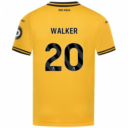 Kandiny Kinder Lowri Walker #20 Gelb Heimtrikot Trikot 2024/25 T-Shirt