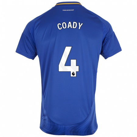 Kandiny Kinder Conor Coady #4 Blau Weiß Heimtrikot Trikot 2024/25 T-Shirt