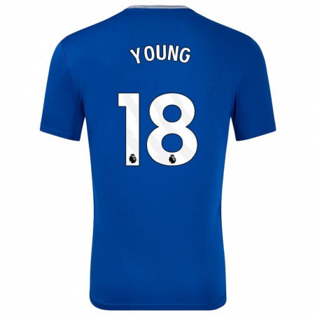 Kandiny Kinder Ashley Young #18 Blau Mit Heimtrikot Trikot 2024/25 T-Shirt