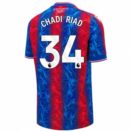 Kandiny Kinder Chadi Riad #34 Rot Blauen Streifen Heimtrikot Trikot 2024/25 T-Shirt