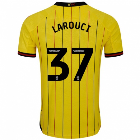 Kandiny Kinder Yasser Larouci #37 Gelb Schwarz Heimtrikot Trikot 2024/25 T-Shirt