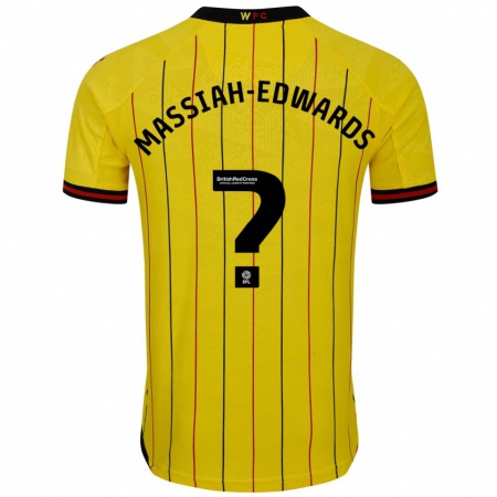 Kandiny Kinder Zavier Massiah-Edwards #0 Gelb Schwarz Heimtrikot Trikot 2024/25 T-Shirt