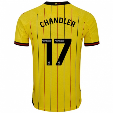 Kandiny Kinder Megan Chandler #17 Gelb Schwarz Heimtrikot Trikot 2024/25 T-Shirt