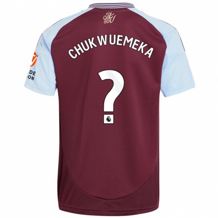 Kandiny Kinder Caleb Chukwuemeka #0 Burgunder Himmelblau Heimtrikot Trikot 2024/25 T-Shirt