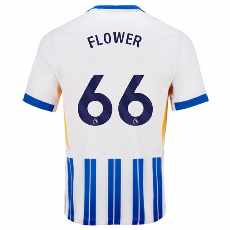 Kandiny Kinder Louis Flower #66 Weiß Blaue Nadelstreifen Heimtrikot Trikot 2024/25 T-Shirt