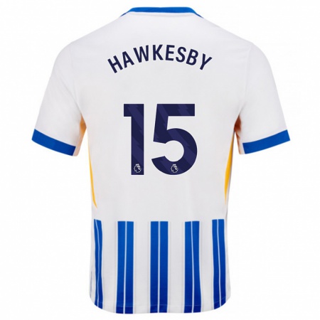 Kandiny Kinder Mackenzie Hawkesby #15 Weiß Blaue Nadelstreifen Heimtrikot Trikot 2024/25 T-Shirt