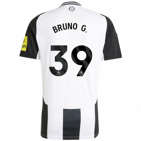 Kandiny Kinder Bruno Guimarães #39 Weiß Schwarz Heimtrikot Trikot 2024/25 T-Shirt