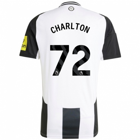 Kandiny Kinder Dylan Charlton #72 Weiß Schwarz Heimtrikot Trikot 2024/25 T-Shirt