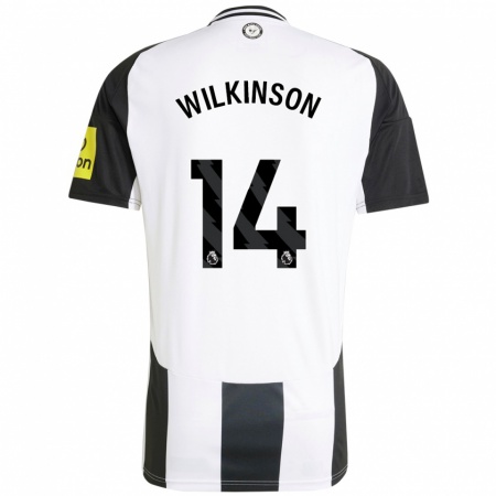 Kandiny Kinder Sharna Wilkinson #14 Weiß Schwarz Heimtrikot Trikot 2024/25 T-Shirt