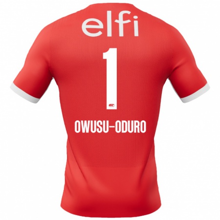 Kandiny Kinder Rome Jayden Owusu-Oduro #1 Rot Weiß Heimtrikot Trikot 2024/25 T-Shirt