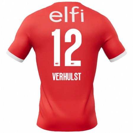 Kandiny Kinder Hobie Verhulst #12 Rot Weiß Heimtrikot Trikot 2024/25 T-Shirt