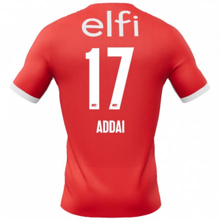 Kandiny Kinder Jayden Addai #17 Rot Weiß Heimtrikot Trikot 2024/25 T-Shirt