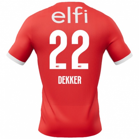 Kandiny Kinder Maxim Dekker #22 Rot Weiß Heimtrikot Trikot 2024/25 T-Shirt