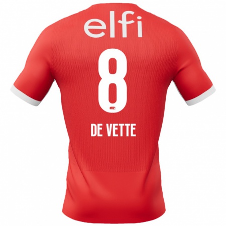 Kandiny Kinder Manique De Vette #8 Rot Weiß Heimtrikot Trikot 2024/25 T-Shirt