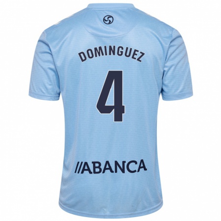 Kandiny Kinder Javi Domínguez #4 Himmelblau Heimtrikot Trikot 2024/25 T-Shirt