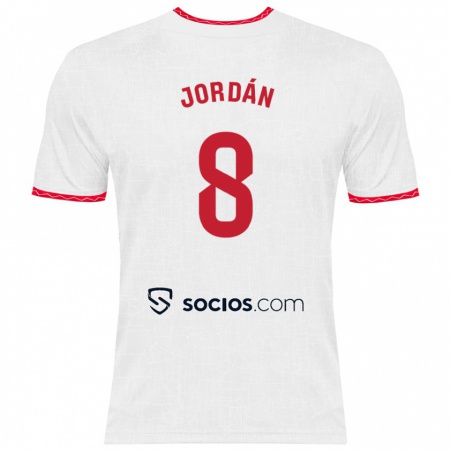 Kandiny Kinder Joan Jordán #8 Weiß Rot Heimtrikot Trikot 2024/25 T-Shirt