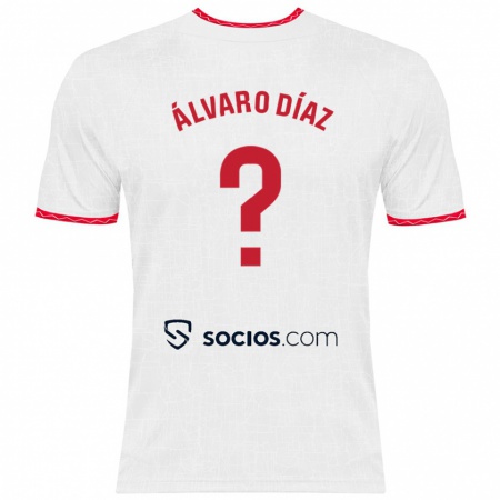 Kandiny Kinder Álvaro Díaz #0 Weiß Rot Heimtrikot Trikot 2024/25 T-Shirt