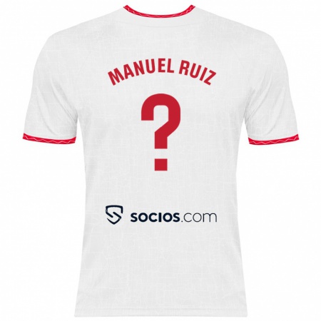 Kandiny Kinder José Manuel Ruiz #0 Weiß Rot Heimtrikot Trikot 2024/25 T-Shirt