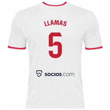 Kandiny Kinder Eva Llamas #5 Weiß Rot Heimtrikot Trikot 2024/25 T-Shirt