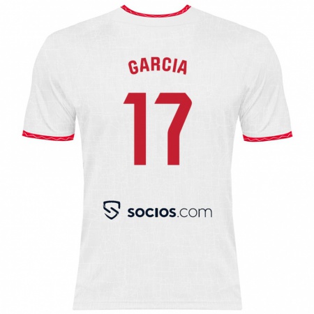 Kandiny Kinder Débora García #17 Weiß Rot Heimtrikot Trikot 2024/25 T-Shirt