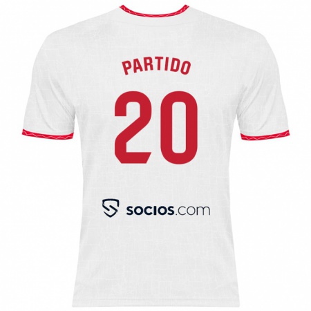 Kandiny Kinder Paula Partido #20 Weiß Rot Heimtrikot Trikot 2024/25 T-Shirt