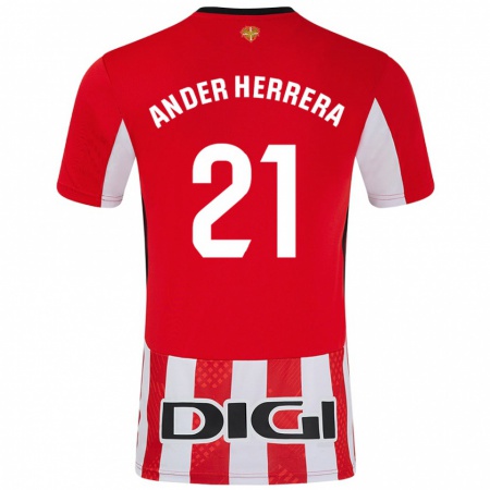 Kandiny Kinder Ander Herrera #21 Rot Weiß Heimtrikot Trikot 2024/25 T-Shirt