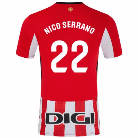 Kandiny Kinder Nico Serrano #22 Rot Weiß Heimtrikot Trikot 2024/25 T-Shirt