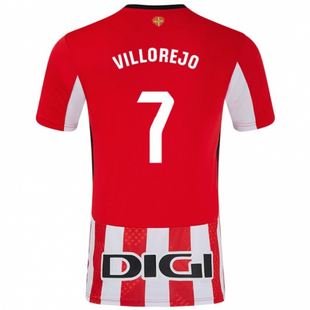 Kandiny Kinder Ardaitz Villorejo #7 Rot Weiß Heimtrikot Trikot 2024/25 T-Shirt