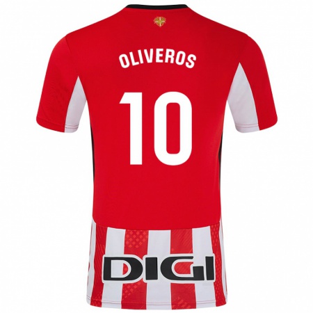 Kandiny Kinder Aimar Oliveros #10 Rot Weiß Heimtrikot Trikot 2024/25 T-Shirt