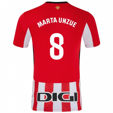 Kandiny Kinder Marta Unzué Urdániz #8 Rot Weiß Heimtrikot Trikot 2024/25 T-Shirt