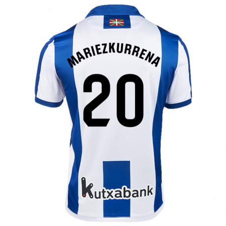 Kandiny Kinder Arkaitz Mariezkurrena #20 Weiß Blau Heimtrikot Trikot 2024/25 T-Shirt