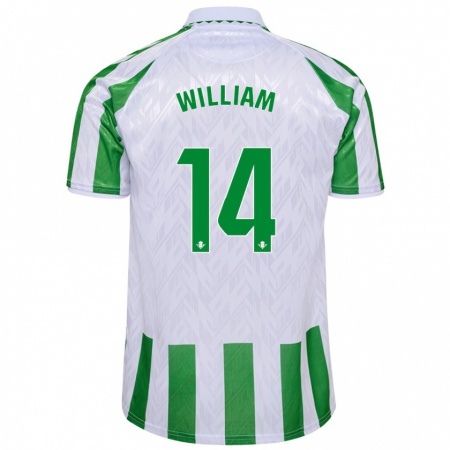 Kandiny Kinder William Carvalho #14 Grün Weiße Streifen Heimtrikot Trikot 2024/25 T-Shirt