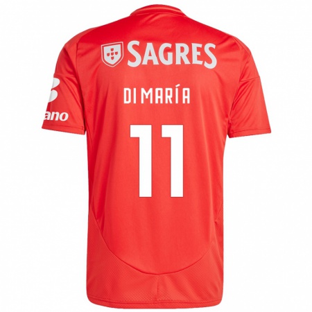 Kandiny Kinder Ángel Di María #11 Rot Weiß Heimtrikot Trikot 2024/25 T-Shirt