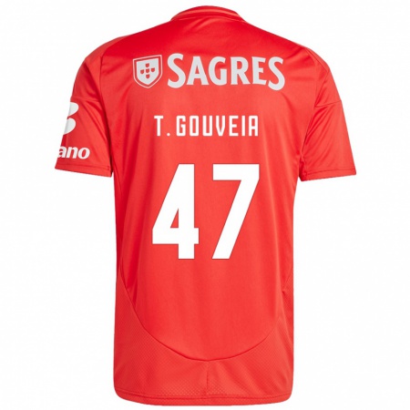 Kandiny Kinder Tiago Gouveia #47 Rot Weiß Heimtrikot Trikot 2024/25 T-Shirt