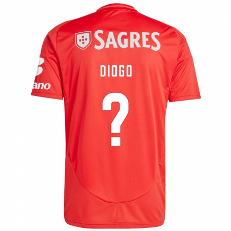 Kandiny Kinder Diogo Ferreira #0 Rot Weiß Heimtrikot Trikot 2024/25 T-Shirt