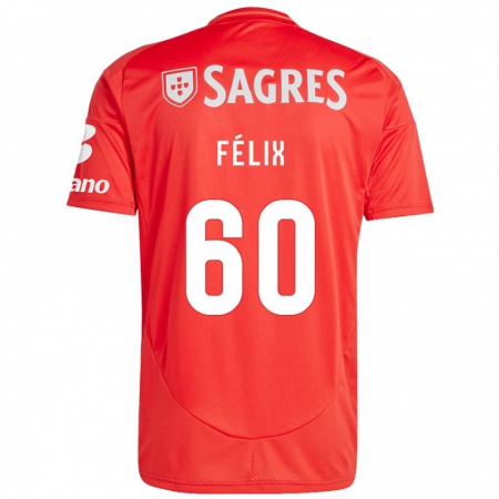 Kandiny Kinder Nuno Félix #60 Rot Weiß Heimtrikot Trikot 2024/25 T-Shirt