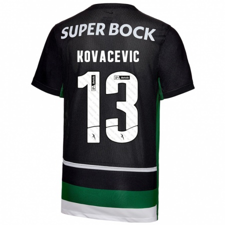 Kandiny Kinder Vladan Kovacevic #13 Schwarz Weiß Grün Heimtrikot Trikot 2024/25 T-Shirt